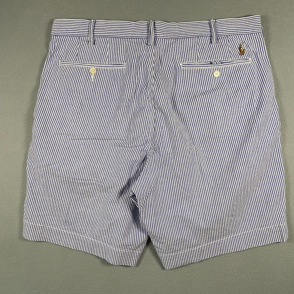 Polo Ralph Lauren Mens 36 Stretch Classic Fit Pinstripe Shorts Blue White Stripe - Picture 3 of 8